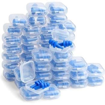 Quality Plugs - 10 Pairs Silicone Ear Plugs in Plastic Cases 28dB Soft Reusable Washable