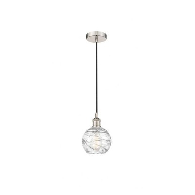 Athens Deco Swirl - 1 Light Mini Pendant In Industrial Style-8.75 Inches Tall and 6 Inches Wide