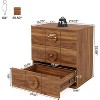Tribesigns Nightstand with 3 Drawers, Mid-Century Modern Night Stand with Storage for Bedroom, End Table with Solid Handles, Walnut Brown - 2 of 4