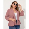 Coolmee Women Plus Size Casual Blazer Open Front Long Sleeve Work Office Cardigan Jackets - 3 of 4
