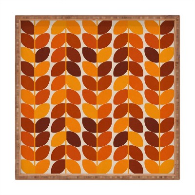 13" Wood Alisa Galitsyna Fall Leaves Small Square Tray - society6