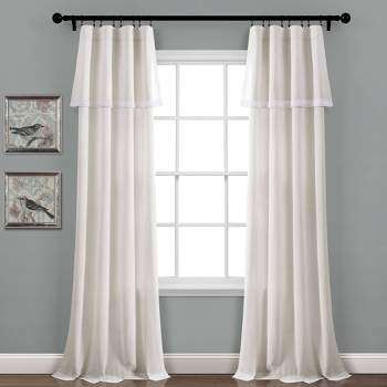 Linen Lace Window Curtain Panels - Lush Décor