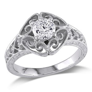 EVERLY JEWELRY | Sterling Silver Cubic Zirconia Vintage Ring - 1 of 3