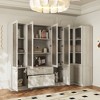 FUFU&GAGA Grey Modular Combination Decorative Cabinet, Any combination can be assembled, Frosted Glass Door, Create Elegant Home Space - 2 of 4