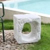 ACEPANO 16.25 in. W Modern Karst Cave Inspired Magnesium Oxide Side Table for Outdoor & Indoor-White - 3 of 4