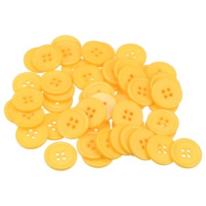 Unique Bargains Resin Craft Snap Round Flat 4-Hole Sewing Buttons 50 Pcs - 1 of 4
