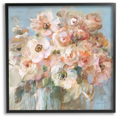 Stupell Industries Blushing Bouquet Pink White Floral Framed Giclee Art