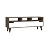 53.9" Manufactured Wood TV Stand for TVs up to 60" with Three Open Shelves, Two Flexible Drawers, and Interior Storage for Living Room - 3 of 4