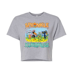 Women's - Pete the Cat - Sprinkle Kindness Cropped Graphic T-Shirt - 1 of 4