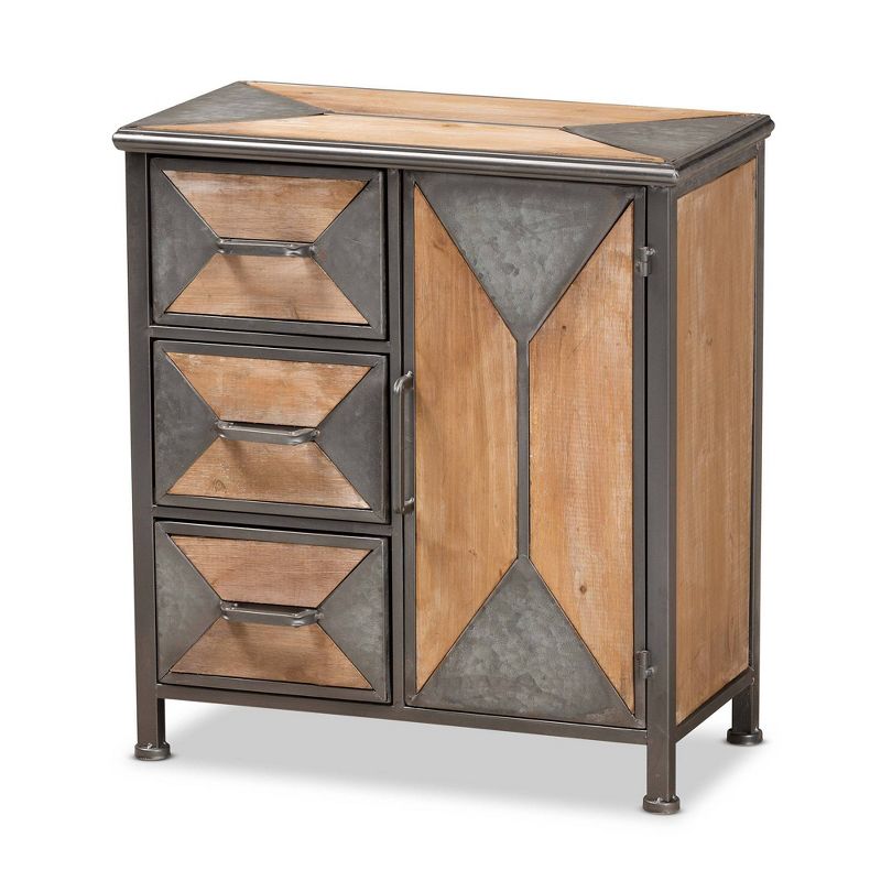 Laurel Wood 3 Drawer Cabinet Gray/Brown - Baxton Studio, 1 of 11
