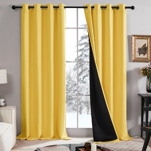 Deconovo Satin 100% Light sheiled Curtains 2Panels For LivingRoom or Bedroom - 1 of 4