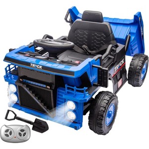 12V Kids Ride-On Dump Truck with Remote Control, Bluetooth/MP3, LED Lights, 4-Wheel Suspension, Automatic Lifting Bed, Dual Motors - 1 of 4