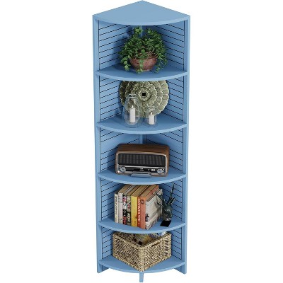 Tribesigns 5-Tier Corner Shelf, 70.87-Inch Tall Corner Bookshelf, Wood Narrow Corner Bookcase