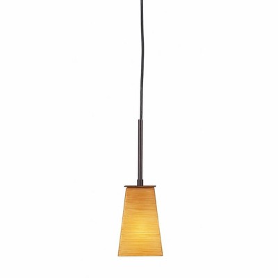 Toltec Lighting Apollo 1 - Light Pendant in  Dark Granite with 5" Square Cayenne Linen Shade