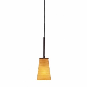 Toltec Lighting Apollo 1 - Light Pendant in  Dark Granite with 5" Square Cayenne Linen Shade - 1 of 1