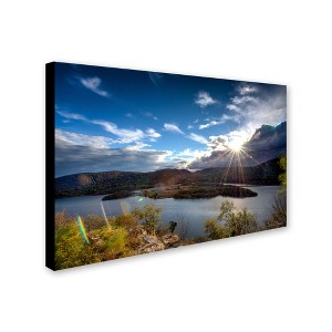 Trademark Fine Art-David Ayash 'Sunset Over the Hudson' Matted Framed Art - 1 of 3
