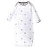Hudson Baby Infant Cotton Long-Sleeve Gowns 4pk, Star And Moon, 0-6 Months - 3 of 4