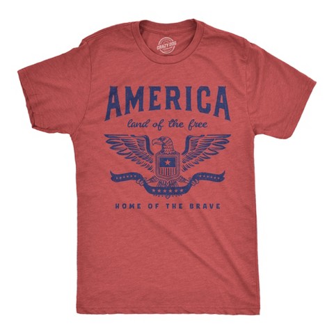 Мужские футболки Crazy Dog T-Shirts, Inc. Mens Funny T Shirts America Land of The Free Home of The Brave Graphic Patriotic Novelty Tee for Men - Crazy Dog Men's T Shirt For Fourth Of July XL