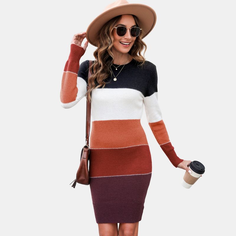 Women's Colorblock Bodycon Mini Sweater Dress - Cupshe, 1 of 9