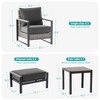 Sonkuki Outdoor Furniture Set Patio Conversation Sofa with Coffee Table Set, All-Weather PE Rattan Couch with Cushion - 3 of 4
