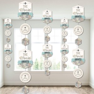 Big Dot of Happiness World Awaits - Travel Themed Party DIY Dangler Backdrop - Hanging Vertical Decorations - 30 Pieces - 1 of 4