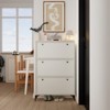ALEXOUN Minimalist White Shoe Cabinet with 3 Flip Drawers – Space-Saving Entryway Storage for Hallway & Living Room,for Apartments & Modern Homes - 4 of 4