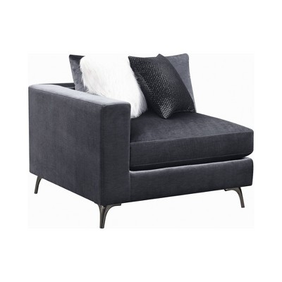 Left Arm Facing Armchair with Cushioned Seating Gray - Benzara