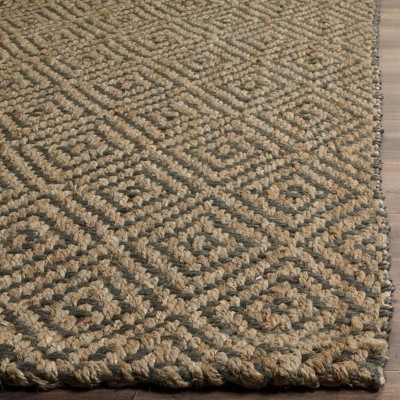Natural Grey Handwoven Jute Area Rug 5' x 8'