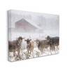 Stupell Industries Winter Farm Scene Cow Cattle Snowflakes Barn Canvas Wall Art - 3 of 4