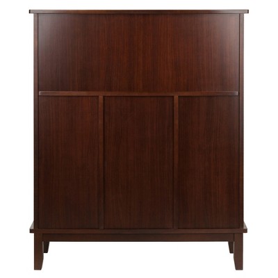 Winsome Cappuccino Wood Wine Bar with Storage and Stemware Rack