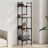 vidaXL Smoked Oak Bookshelf - 4-Tier Bookcase/Organizer in Engineered Wood with Metal Frame, Versatile Display Rack for Home, 54.5" High - 2 of 4