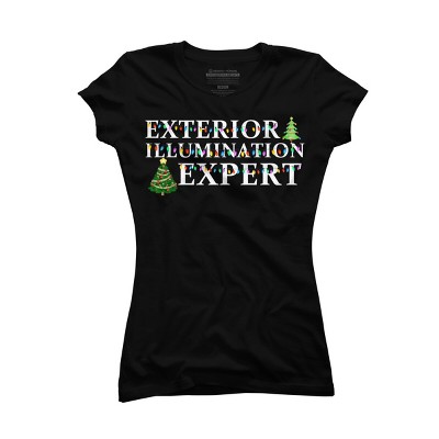 Junior's Design By Humans Christmas Exterior Illumination Expert By shirtpublic T-Shirt
