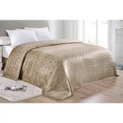 Plazatex Amrani Bedcover Embossed Blanket, Soft Premium Microplush, King, Taupe