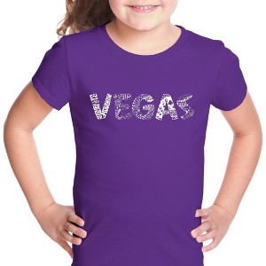 LA Pop Art Girl's Word Art T-shirt - VEGAS - 1 of 4