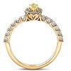 Pompeii3 3/4CT Fancy Yellow Pear Lab Created Diamond Halo Engagement Ring Yellow Gold - 2 of 4