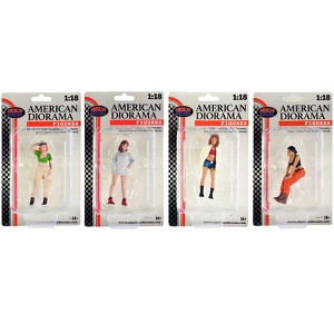 "Hip Hop Girls" 4 Piece Figure Set for 1/18 Scale Models by American Diorama - 1 of 4