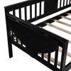 NicBex Twin/Full Size Daybed, Wooden Day Bed With 4 Support Legs, Sofa Bed Frame with Foldable Shelves Safety Guardrail - 4 of 4