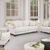Modern Chenille Single Sofa with Nails and Armrests, High Elastic Sponges Upholstered Sofa Chair for Living Room, Office, Bedroom White - 3 of 4