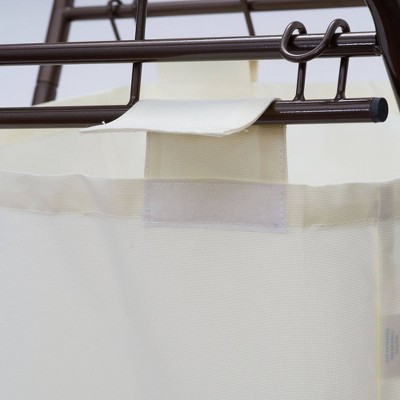 Bronze Collapsible Rolling Laundry Hamper with Canvas Bag