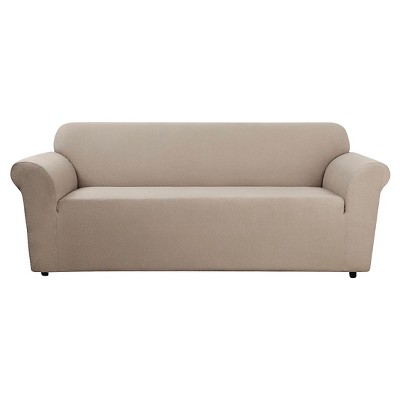 Stretch Leaf Sofa Slipcover Tan - Sure Fit