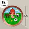 Blue Panda 80-Pack Disposable Paper Plates, Farm Animals Party Supplies for Dinner, 9"x9" - 4 of 4