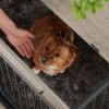 Gulches Furniture dog crate sliding iron door dog crate with mat,Grey - 3 of 4