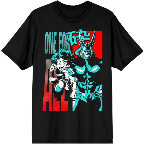 My Hero Academia One For All Anime Character Mens Black Graphic Tee ...