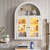 PAKASEPT 27.6"W Wood Bathroom Arched Wall Cabinet, Over The Toilet Storage Cabinet, Wall Mounted Cabinet with Tempered Glass Door & Adjustable Shelves - 4 of 4