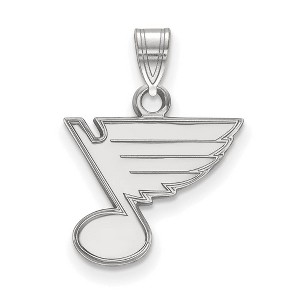 Black Bow Jewelry 14k White Gold St. Louis Blues NHL Small Pendant - 1 of 3
