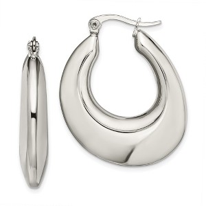 Chisel Stainless Steel Polished Teardrop Hollow Hoop Earrings - 1 of 4