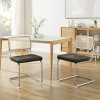 Art Leon Faux Leather Seat and Wicker Cane Back Dining Chairs, Set of 2 - 2 of 4
