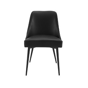 Bentwood and Leather-Look Polyester Mid-Century Modern Colfax Side Chair (Set of 2) with Tapered Metal Legs and Fabric Seat and Back - 1 of 4