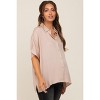 PinkBlush Taupe Button Up Dolman Short Sleeve Maternity Top - 2 of 4