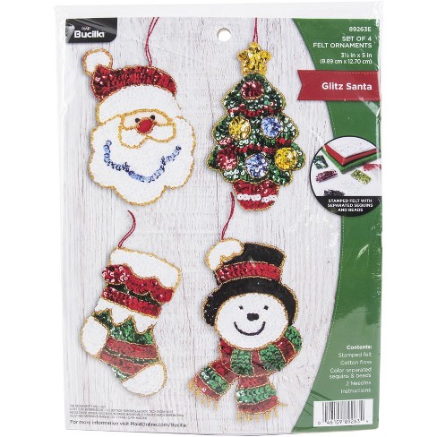 Bucilla Felt Ornaments Applique Kit Set Of 16-Elegant Christmas Snowflakes